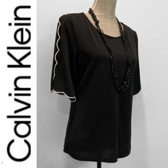 CALVIN Klein Black Short Sleeve Top - Picture 4 of 14